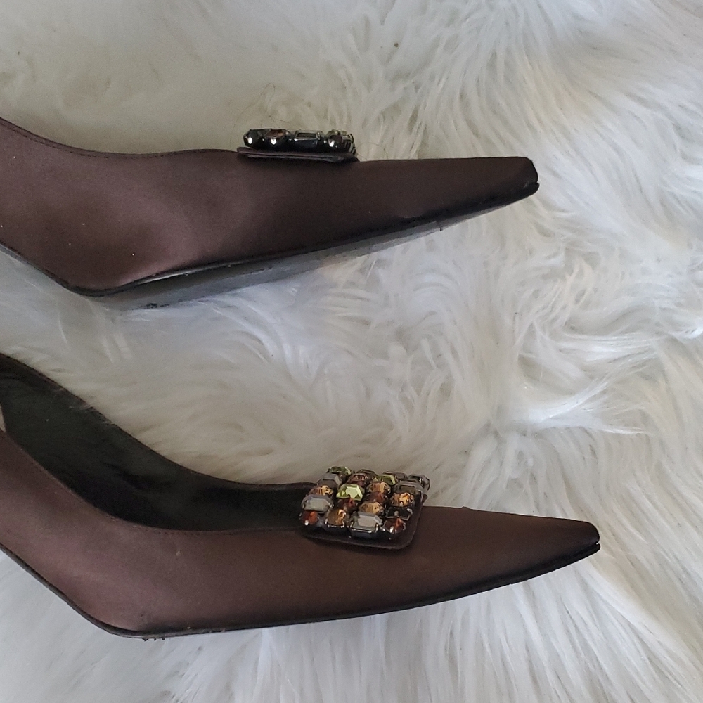 Stuart Weitzman Chocolate Embellished Heels - Picture 7 of 11